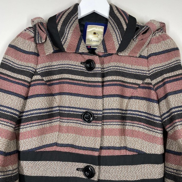 ANTHROPOLOGIE Elevenses Pattern Maker's Striped Coat 2 - Picture 3 of 13